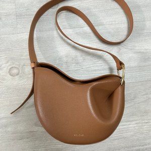 Polene Tonca TEXTURED DUO CAMEL Crossbody Bag